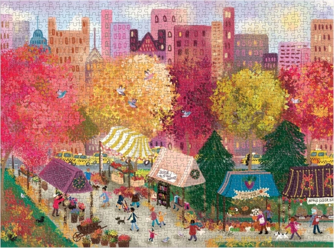Puzzel Herfst op de stadsmarkt 1000 stukjes Galison