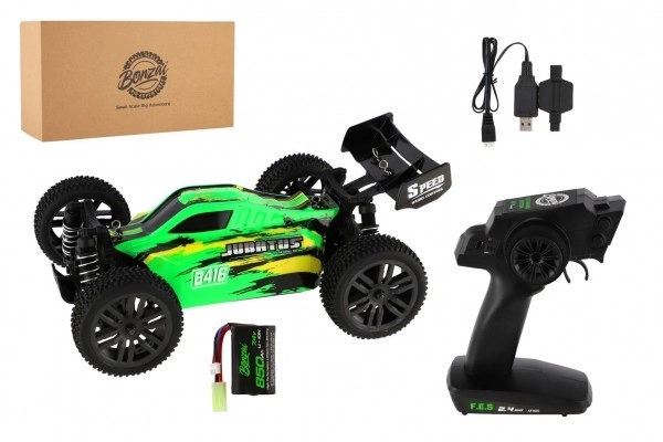 Avtomobil RC Buggy Bonzai Jubatus terrein 30cm plastic 2,4GHz op batterijen + 2x extra pakket in doos 40x14x21 – Zelené