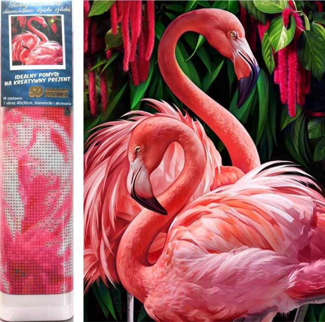 Set voor diamant schilderen - roze flamingo's