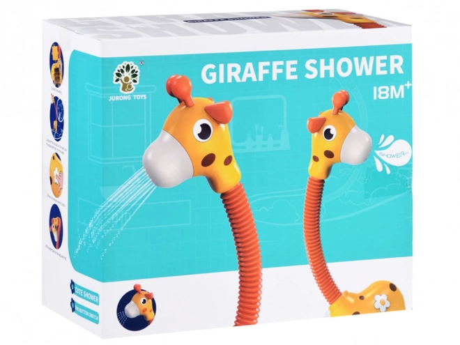 Vrolijke badspeelgoed giraf met waterdouche-effect