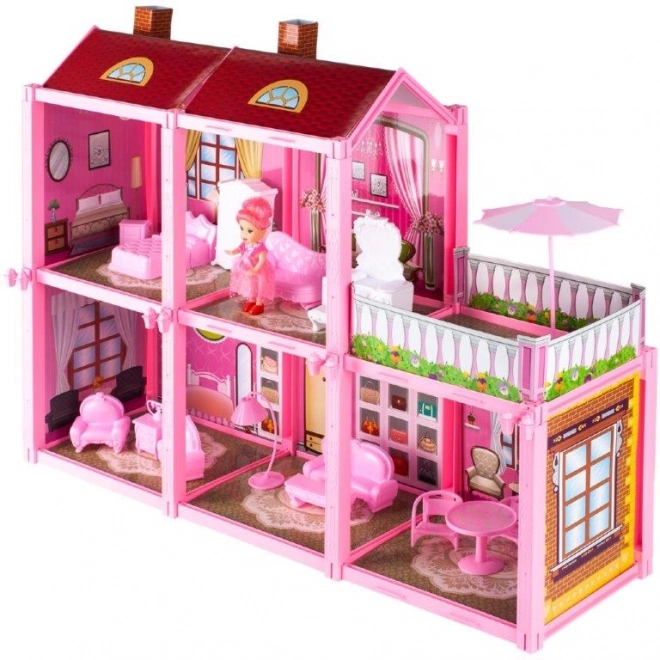 Villa voor poppen inclusief pop om in elkaar te zetten