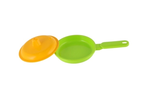 Set gekleurd plastic servies 12 st in net 12m+