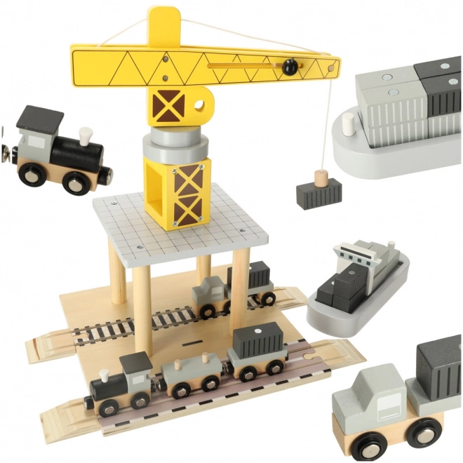 Mobiele havenkraan met magnetische lier en accessoires