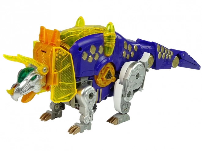 Dinobots robotische schietspel Paarse Triceratops met doelwit