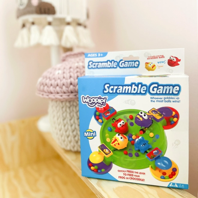 Leuk spel hongerige vrolijke kikkers en krokodillen