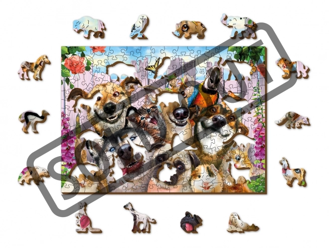 Houten Stad Houten Puzzel Gekke Huisdieren 2-in-1, 200 Stukken ECO