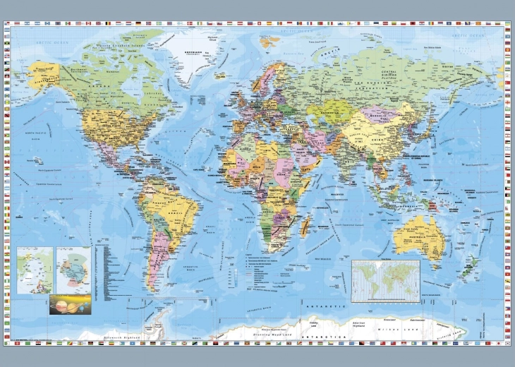 Puzzle Dino politieke wereldkaart, 1000 stukjes
