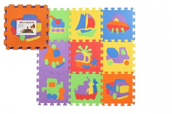 Schuimpuzzel Transportmiddelen 29x29x1cm 10st in verpakking