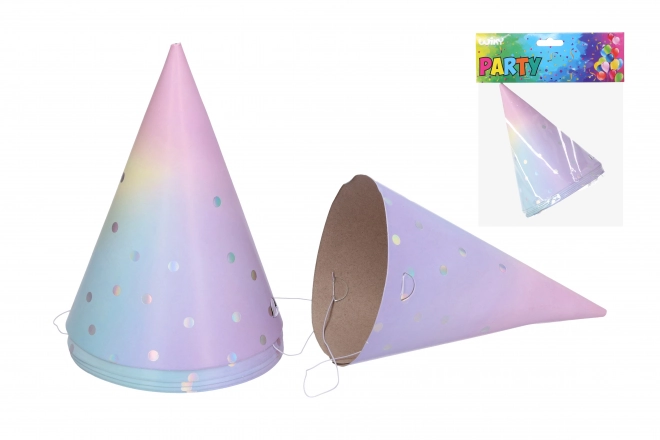 Feesthoedjes PASTEL 15 cm, 6 stuks