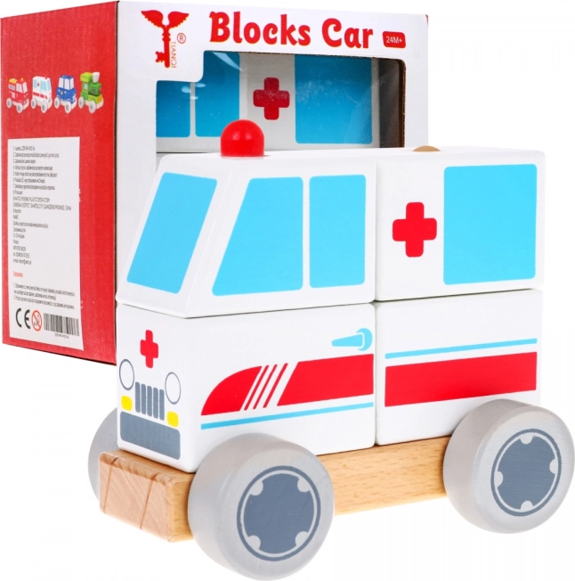 Houten ambulance – stapelbaar autootje voor kinderen