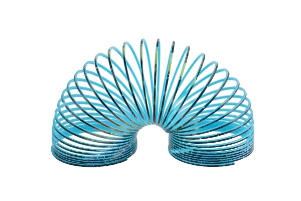 Spiraal/veer ruimte plastic diameter 6,5cm 2 kleuren in doosje 7x7x7cm