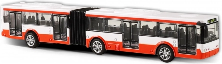 metalen gelede bus rood 18 cm