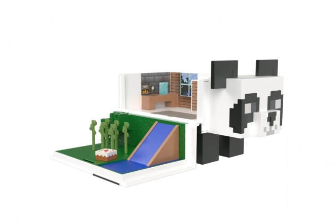Set figuren Minecraft speelhuis met panda + 2 figuren