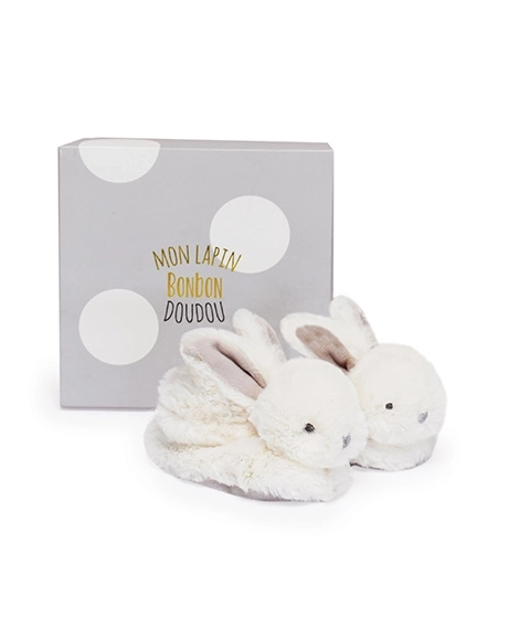 Doudou set schoentjes met rammelaars Konijntje beige