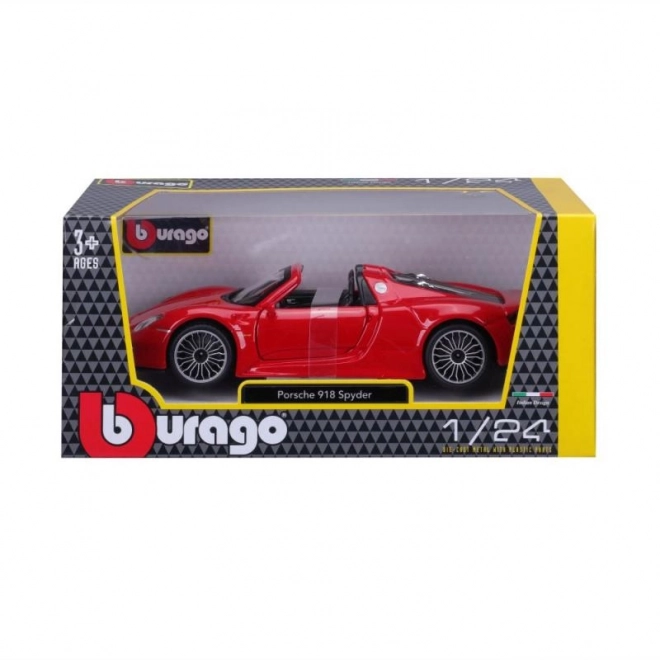 Metalen speelgoedauto Porsche 918 Spyder rood