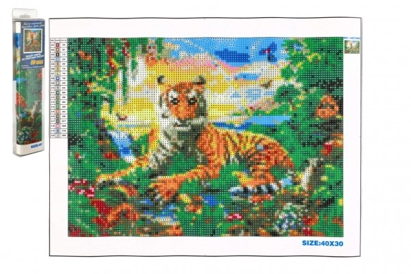 Diamantschilderij Koning van de Jungle 40x30 cm