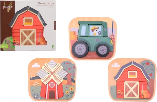 Houten puzzel Boerderij Jouéco