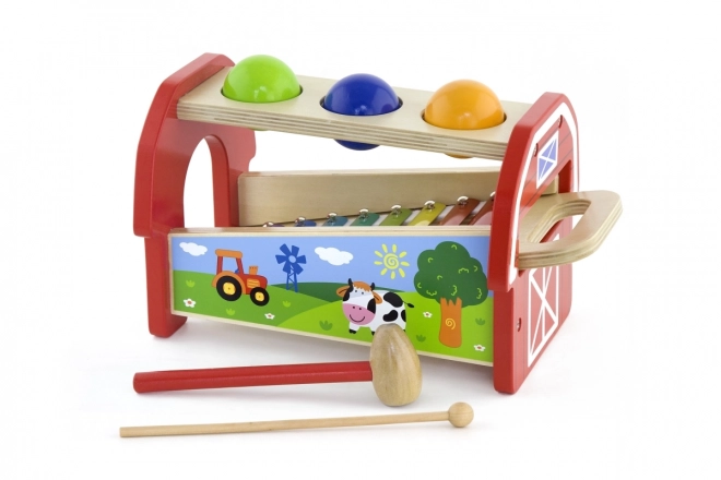 Houten hamerspel en xylofoon