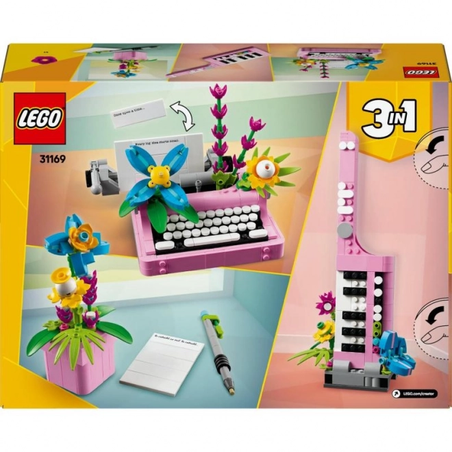 Bouwset voor kinderen - Typemachine met bloemen LEGO Creator 3in1