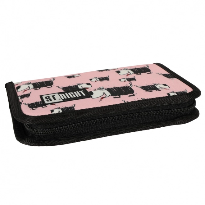 BAMBINO dubbelklap etui roze honden