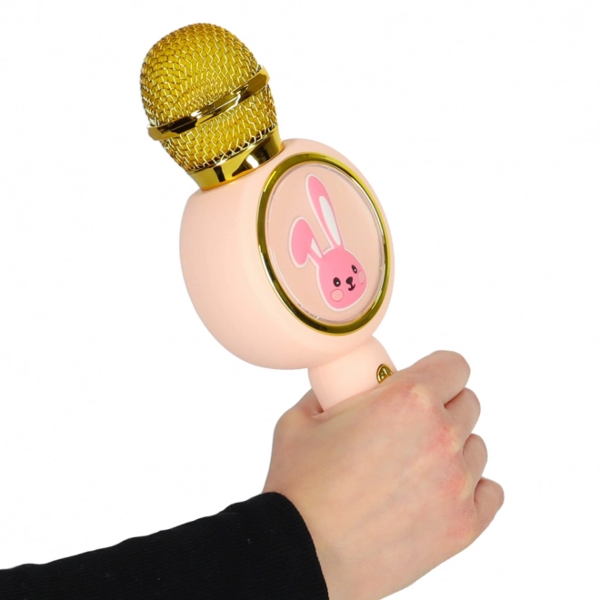 Draadloze microfoon voor karaoke bunny roze