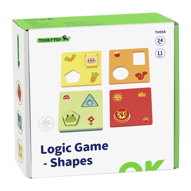 Montessori puzzel vormen en kleuren met dierfiguren