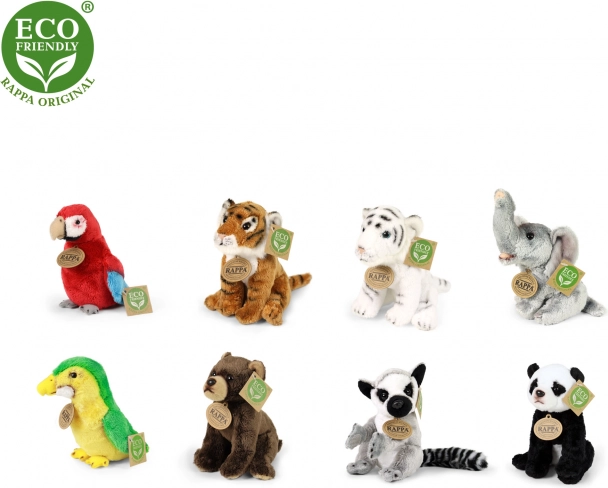 Exotische pluche dieren 15 cm Milieuvriendelijk