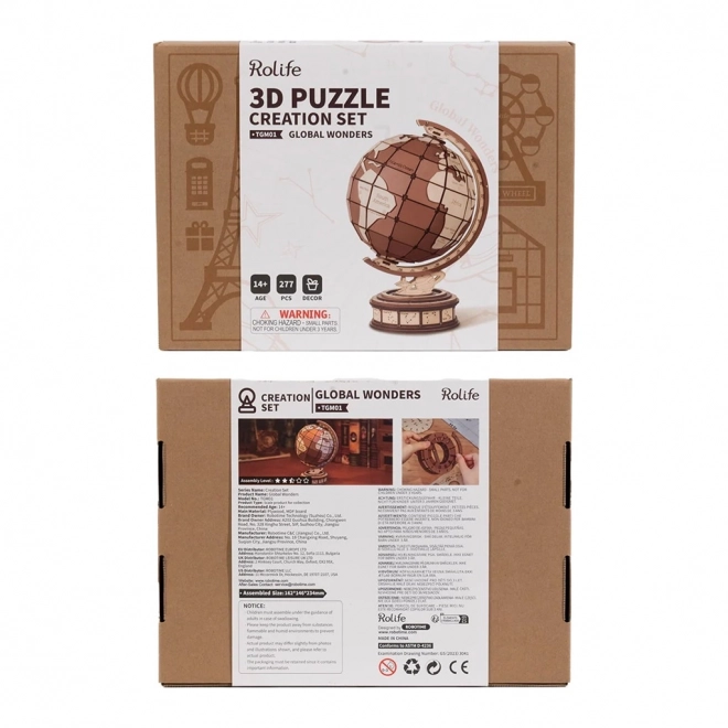 3D houten puzzel Rolife Globe