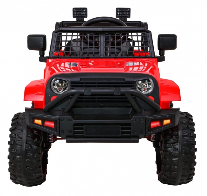 Accu-aangedreven Jeep Dark Night voor kinderen + langzame start + EVA + LED audio – Rood