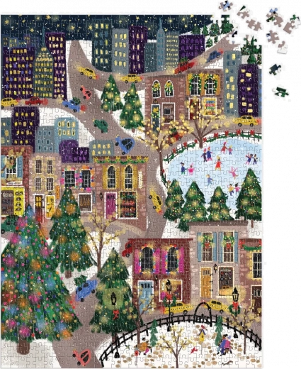 Feestelijke stadsscène vol details