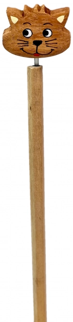 Houten potlood met kattenkop