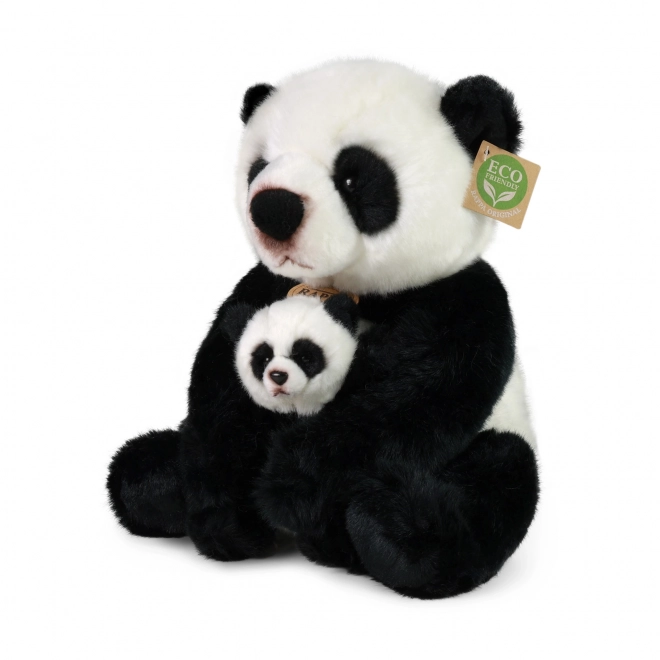 Rappa Pluchen panda met jong 27 cm ECO-FRIENDLY