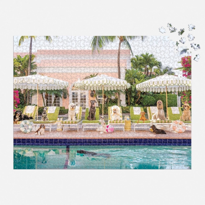 Puzzel Bij het zwembad in Palm Beach 1000 stukjes