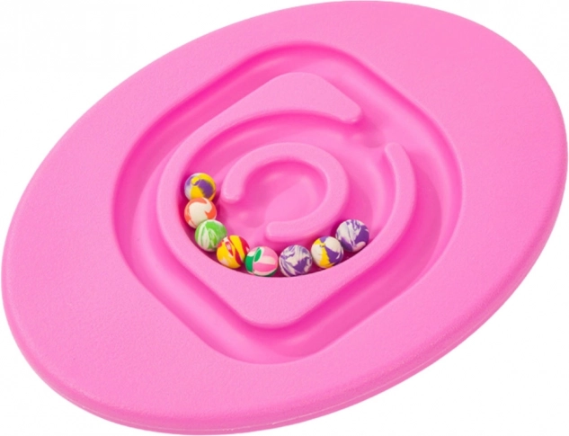 Roze sensorisch balansbord voor kinderen met rubberen ballen