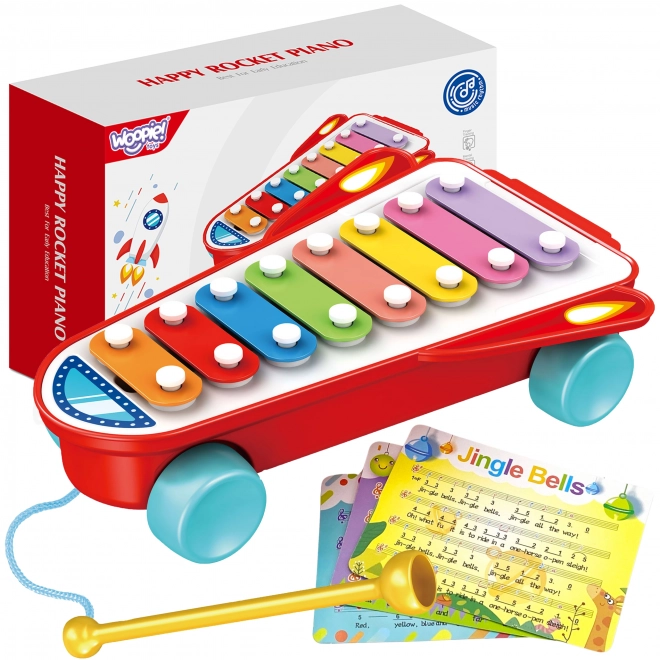 WOOPIE Kinder Xylofoon Kosmische Raket Rood 18m+