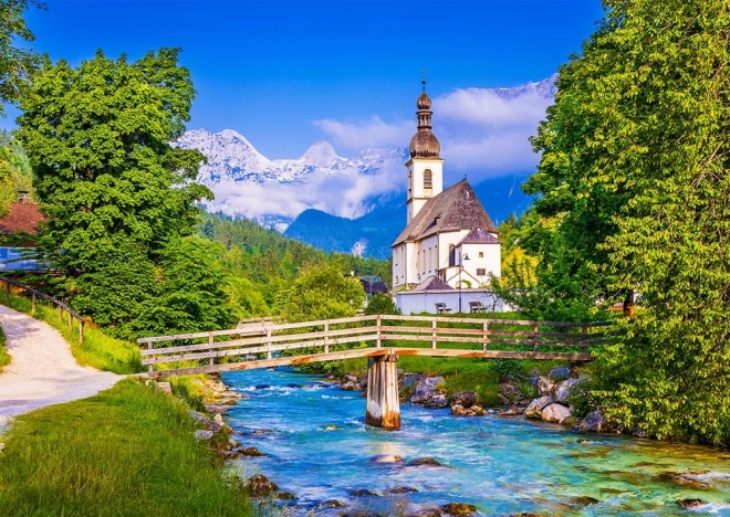 Puzzel Kerkje in Ramsau, Duitsland 1000 stukjes