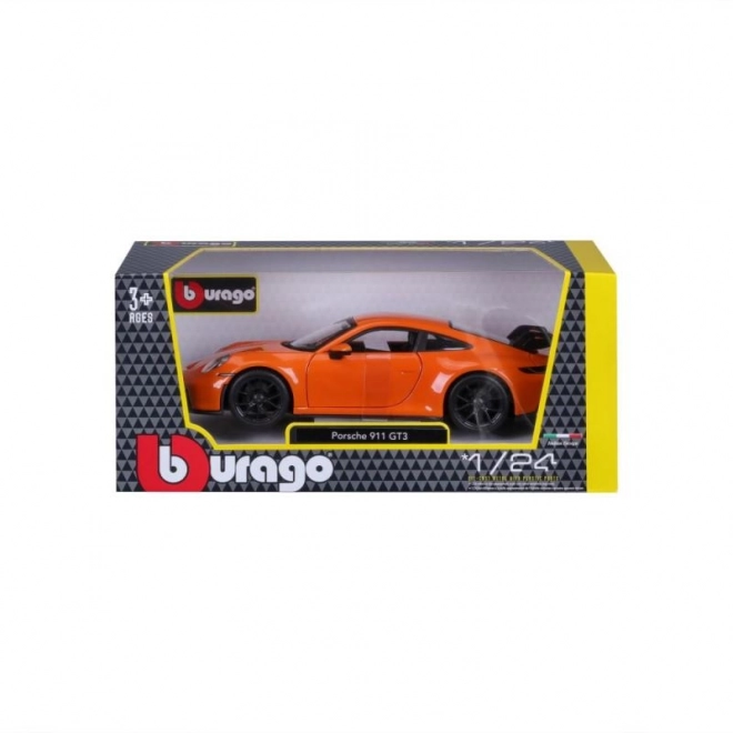 Bburago Porsche 911 GT3 model oranje 1:24