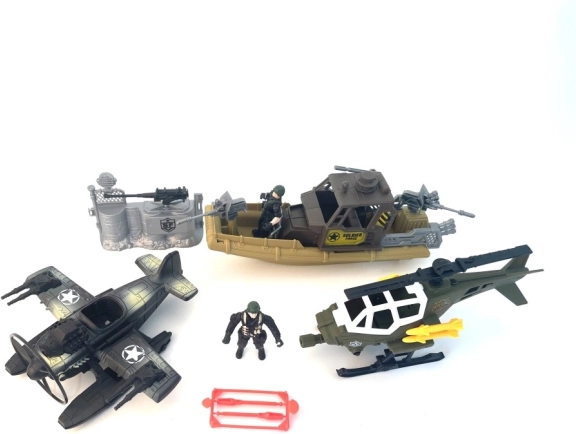 Grote militaire set met schip en vliegtuigen