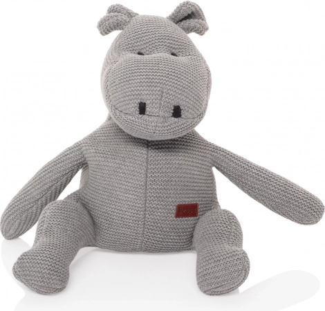 Gebreide knuffel Nijlpaard, Grijs