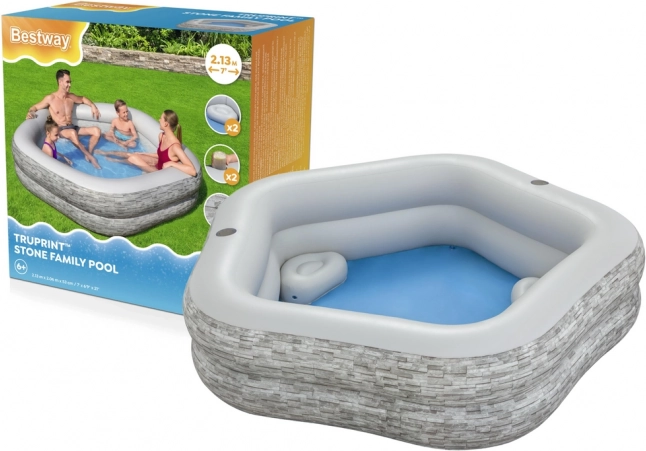 opblaasbaar hoektuinzwembad 213 × 206 × 53 cm bestway
