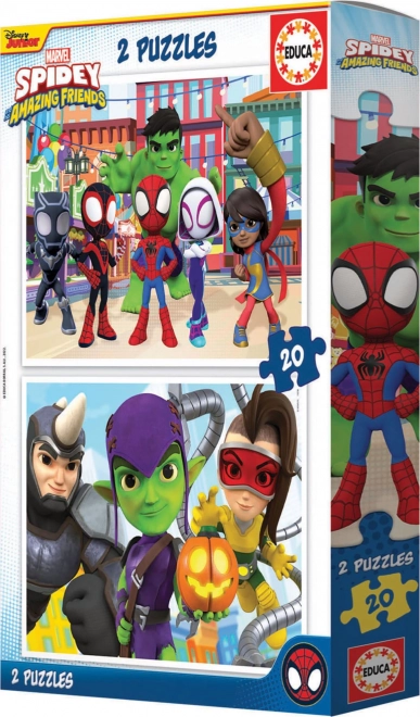 Educa Puzzel Spidey en zijn geweldige vrienden 2x20 stukjes