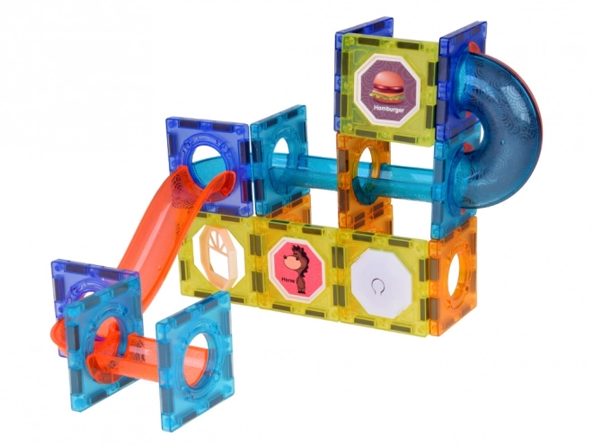 3D magnetische blokken voor kinderen Het bouwen van een lichtgevende knikkerbaan 49 elementen ZA5250