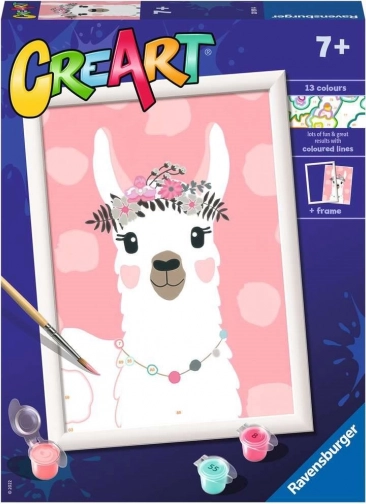 CreArt schilderen op nummer – lama, geen drama 18 × 24 cm