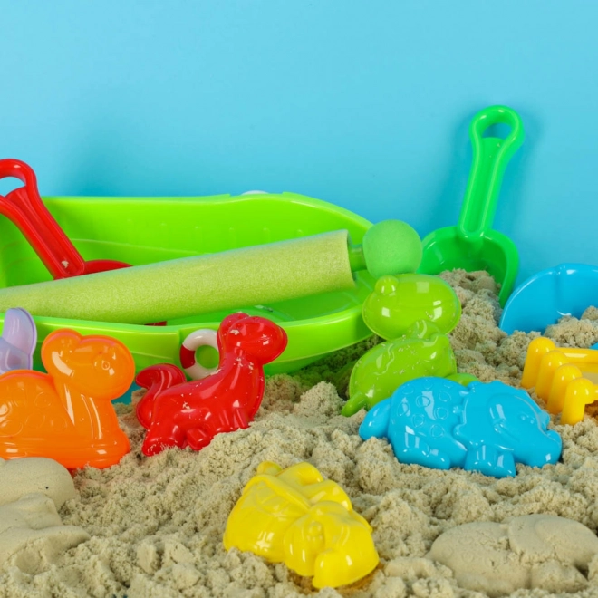 Kinderboot met zand- en waterspeeltjes
