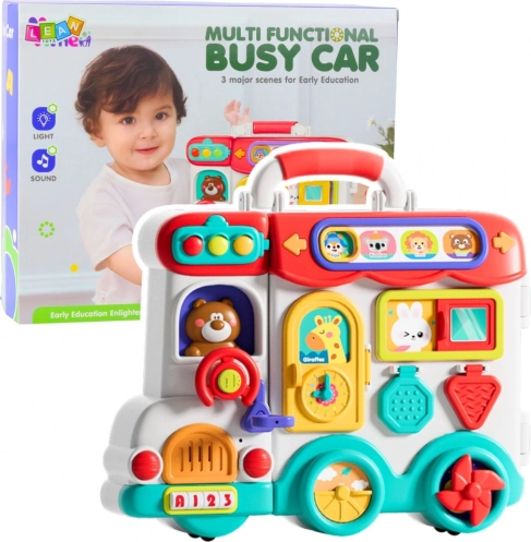 Interactieve educatieve auto met licht en geluid, kleurrijk