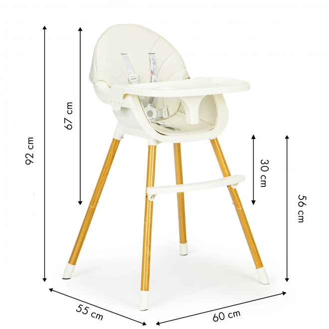 ECOTOYS Eetstoel 2-in-1 Beige