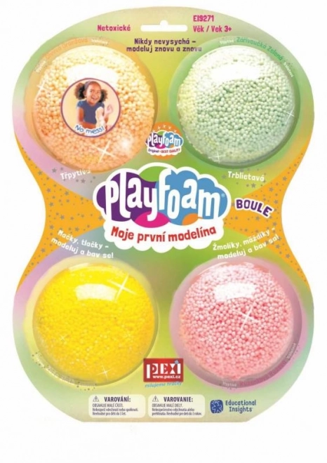 PlayFoam® Modelíne/Plastiline balletjes 4 kleuren op kaart 19,5x27x3cm
