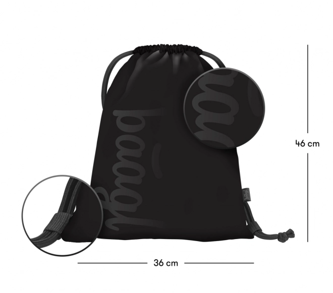 baagl set met drie zwarte items: rugzak, etui en zak