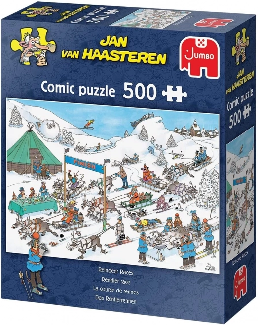 Puzzel Rendierenrace 500 stukjes van Jan van Haasteren