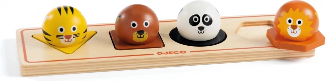 DJECO Houten Inlegpuzzel Ball'n'Co 4 stukken